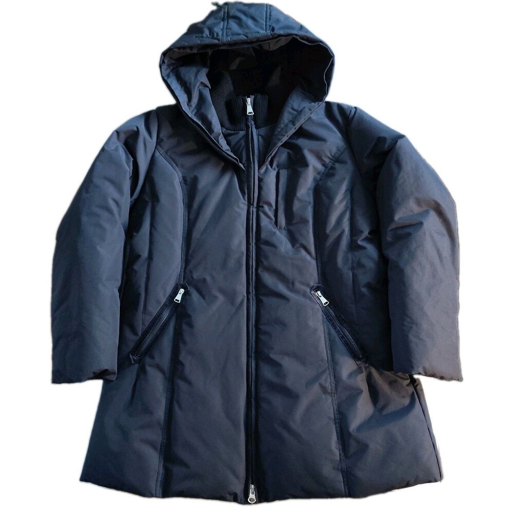 INC International Concepts Women's XL Blue Hooded Puffer Coat NWOT Winter Warm